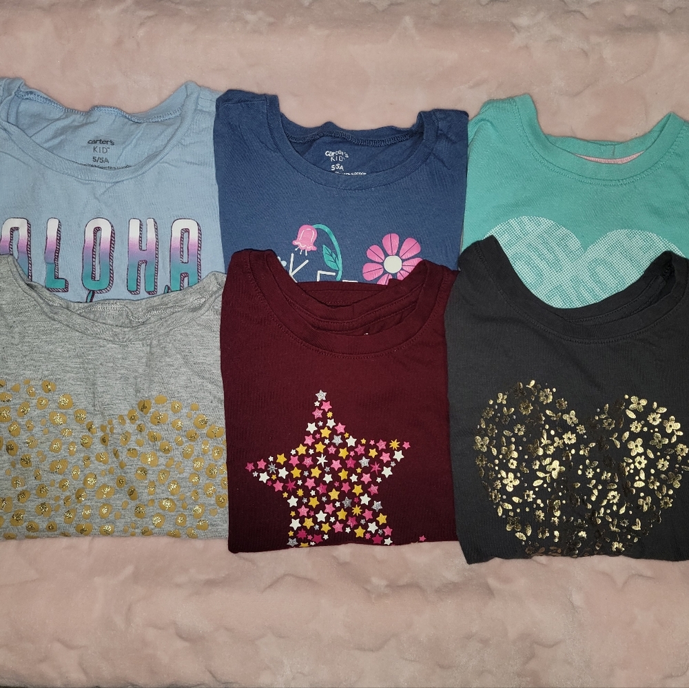 **SIX SHIRTS** Lot of Girls Size 5T shirts